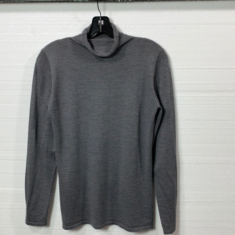 Brunello Cucinelli gray light cashmere blend turtleneck